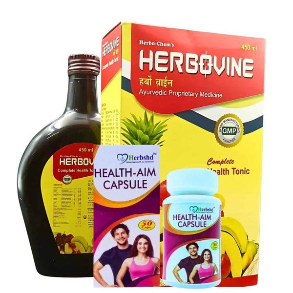 100% Natural Weight Gainer Herbovine Health Tonic & Health Aim Capsule ( Best Combo Pack ) - HEALTH AIM PHARMACY
