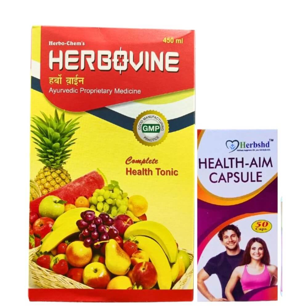 100% Natural Weight Gainer Herbovine Health Tonic & Health Aim Capsule ( Best Combo Pack ) - HEALTH AIM PHARMACY