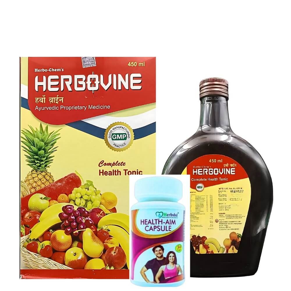 100% Natural Weight Gainer Herbovine Health Tonic & Health Aim Capsule ( Best Combo Pack ) - HEALTH AIM PHARMACY