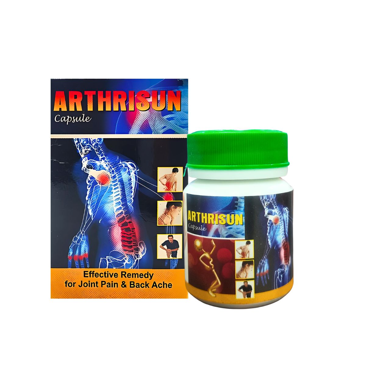 Ayurvedic ARTHRISUN Capsule & PAIN QR Pain Oil | 30 Cap + 100ml | Combo Pack