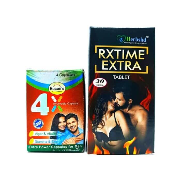 4X Capsule & Rx Time Extra Tablet Combo For Energy - HEALTH AIM PHARMACY