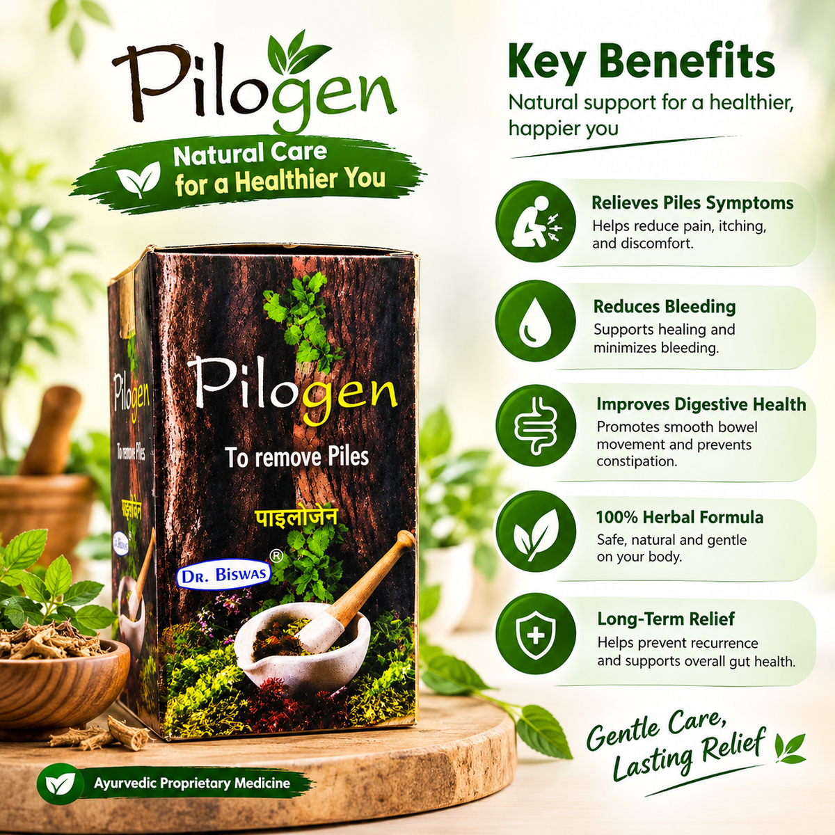 Ayurvedic Pilogen Capsule for Piles Care (Pack of 2)