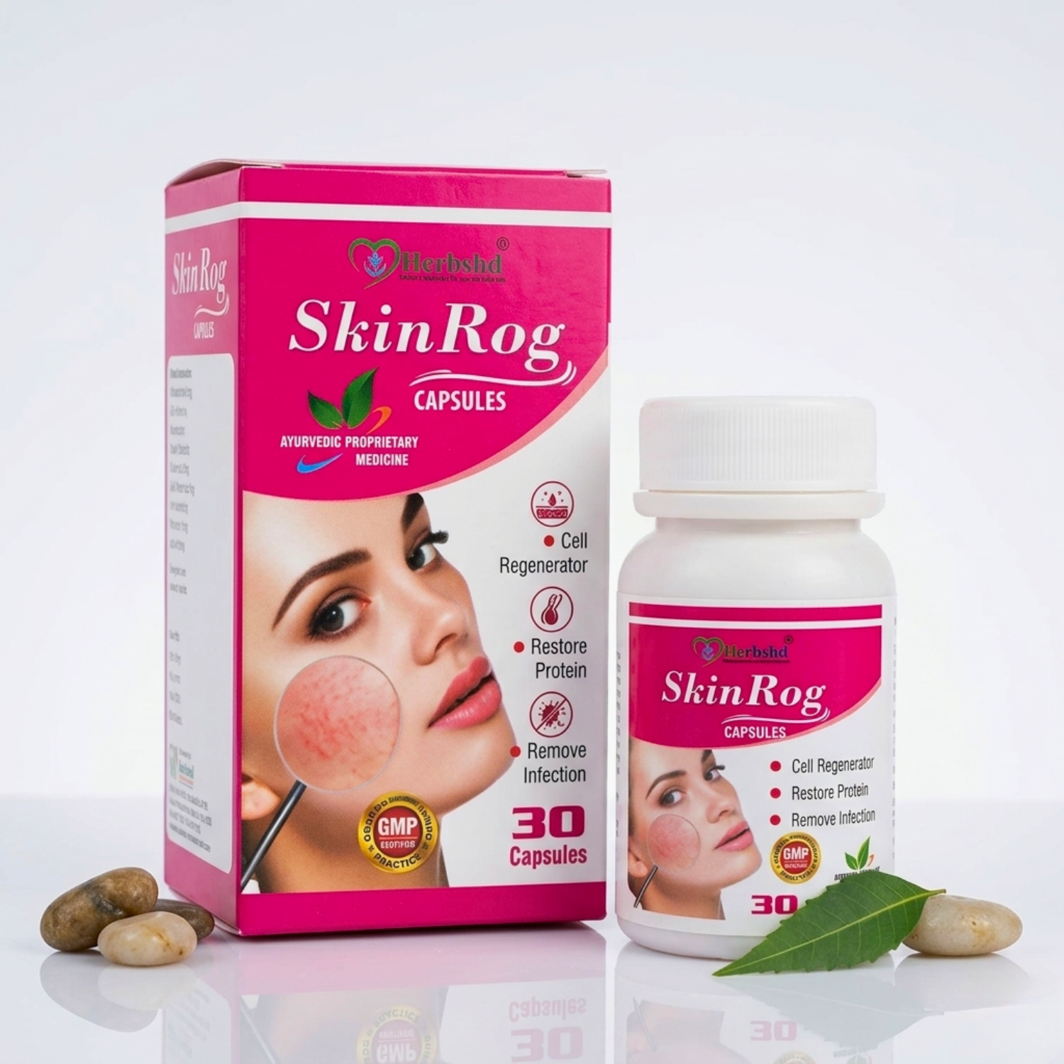 Candid B Cream + Ayurvedic Skinrog Capsule | 10g + 30Cap | Combo Pack