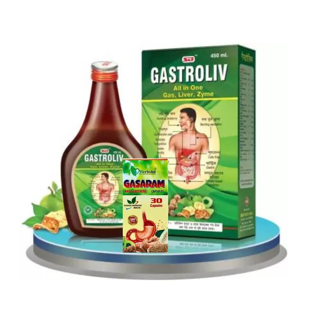 Acidity Relief Gastroliv - SF Syrup & Gasaram Anti Gastritis Capsule (Combo Pack) - HEALTH AIM PHARMACY
