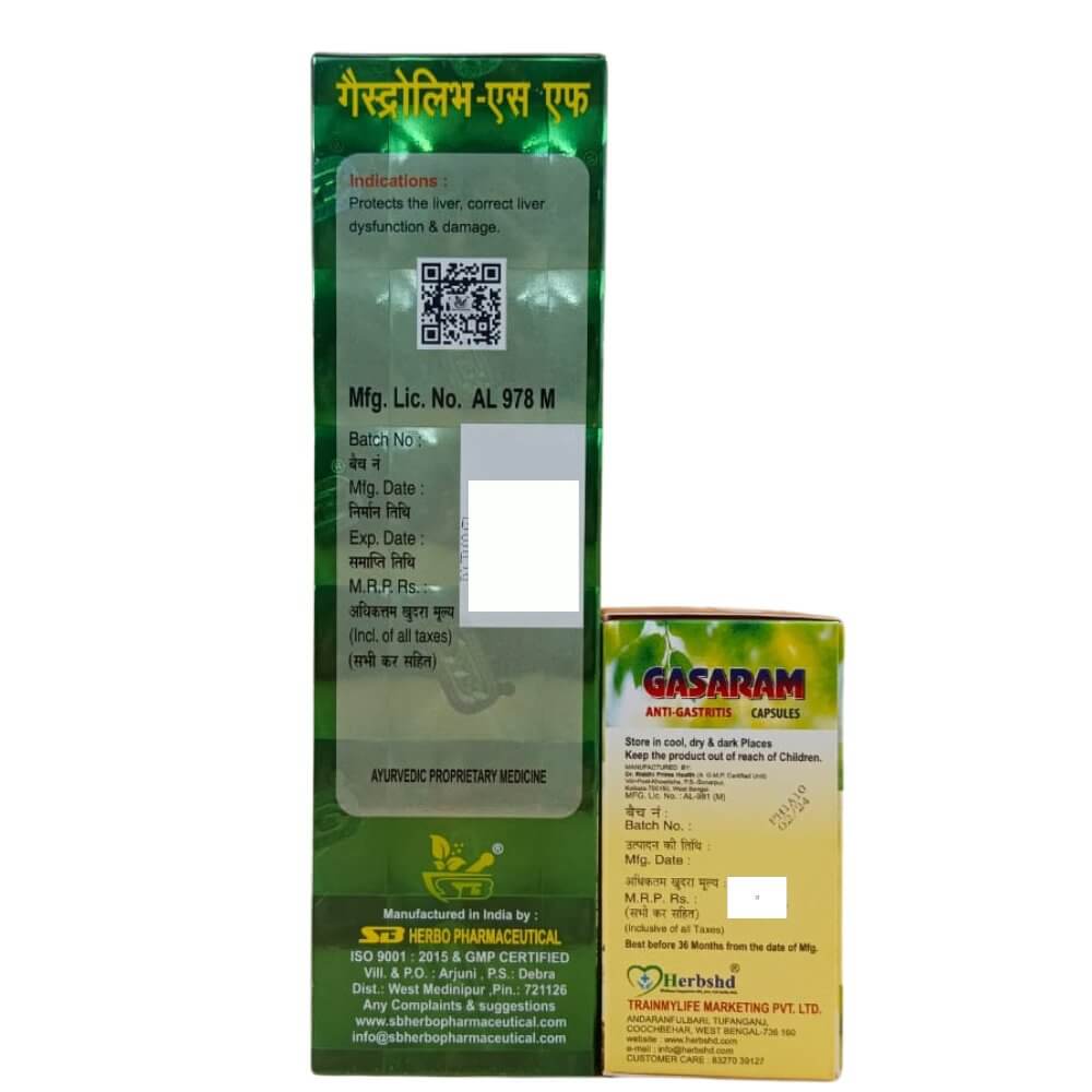 Acidity Relief Gastroliv - SF Syrup & Gasaram Anti Gastritis Capsule (Combo Pack) - HEALTH AIM PHARMACY
