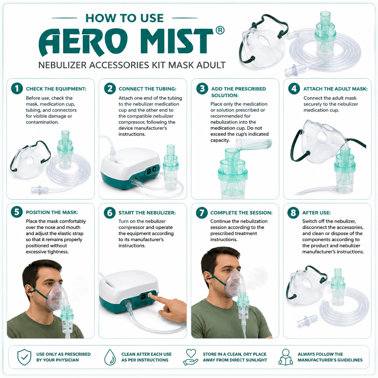 AERO MIST NEBULIZER ACCESSORIES KIT MUSK - HEALTH AIM PHARMACY