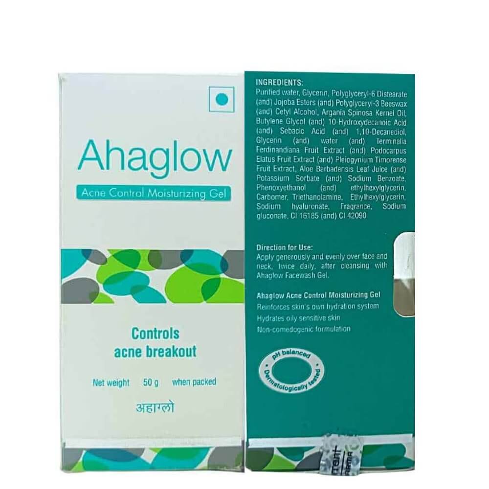 Ahaglow Acne Control Moisturizing Gel And Health Aim Capsule Combo Pack - HEALTH AIM PHARMACY