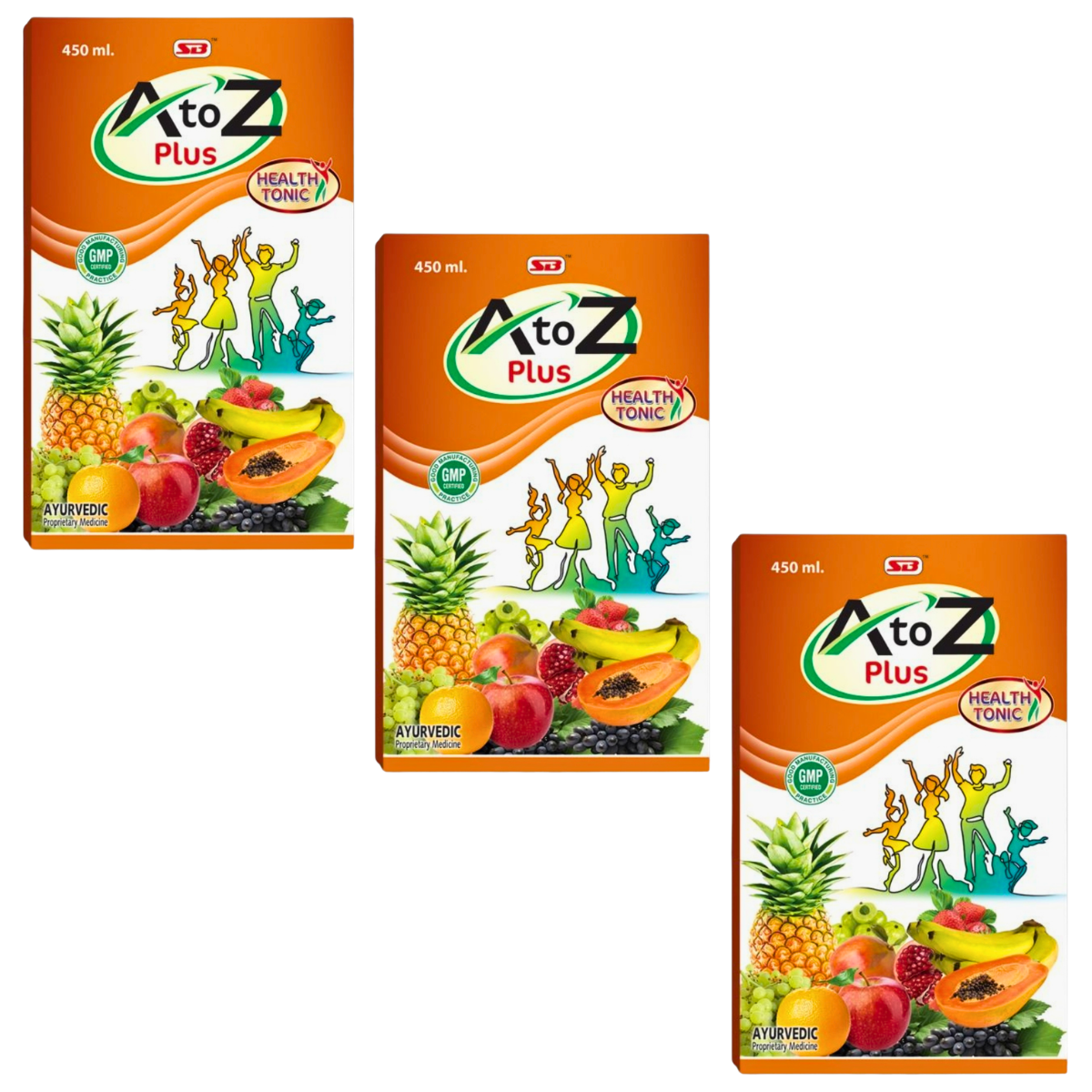 All in one A to Z Plus Syrup | 450ml | Pack of 3 - HEALTH AIM PHARMACY