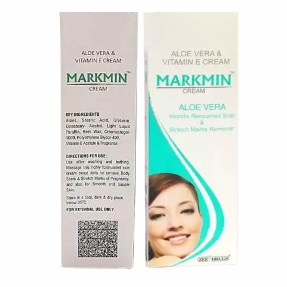 Aloe Vera and Vitamin E Cream MARKMIN CREAM 60gm. For stretch marks remover ( Pack OF 4 ) - HEALTH AIM PHARMACY