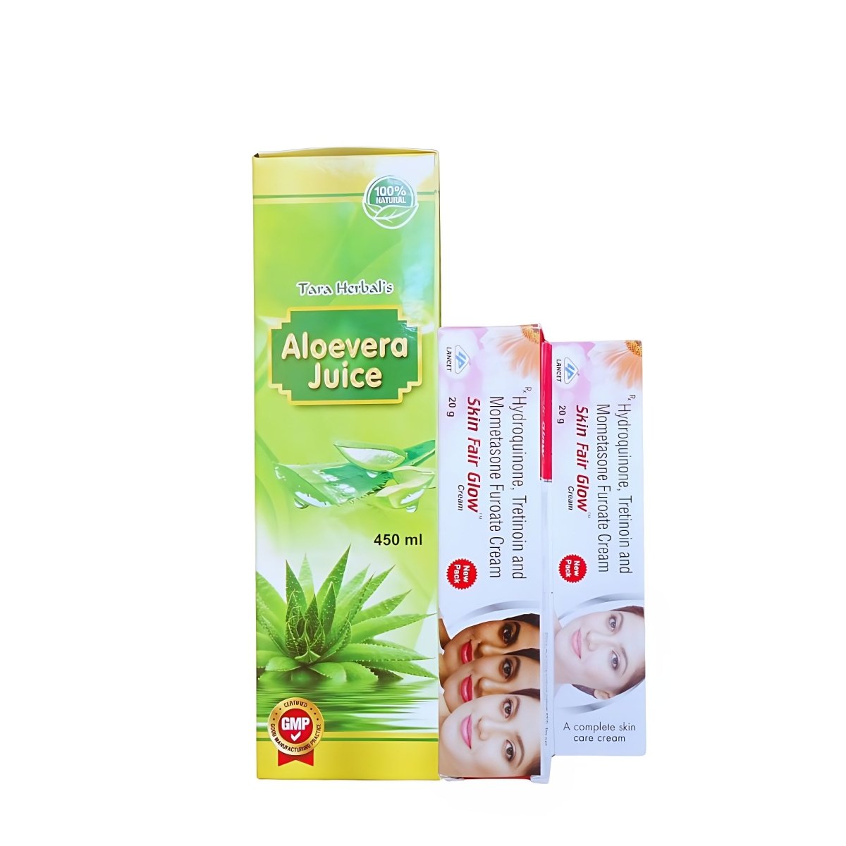 Aloevera juice and skin fair glow cream (2) combo - HEALTH AIM PHARMACY