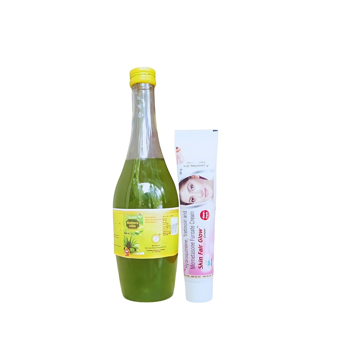 Aloevera juice and skin fair glow cream (2) combo - HEALTH AIM PHARMACY