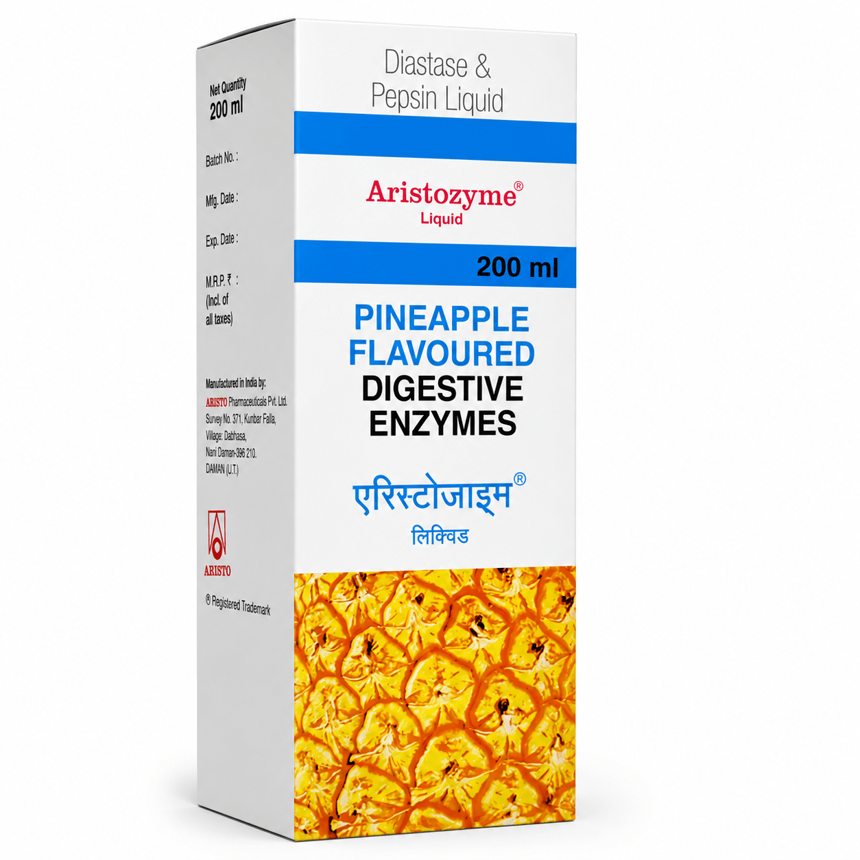 Aristozyme Diastase & Pepsin Liquid | For Digestive Care & Stomach Care | Flavour Pineapple 200ml - HEALTH AIM PHARMACY