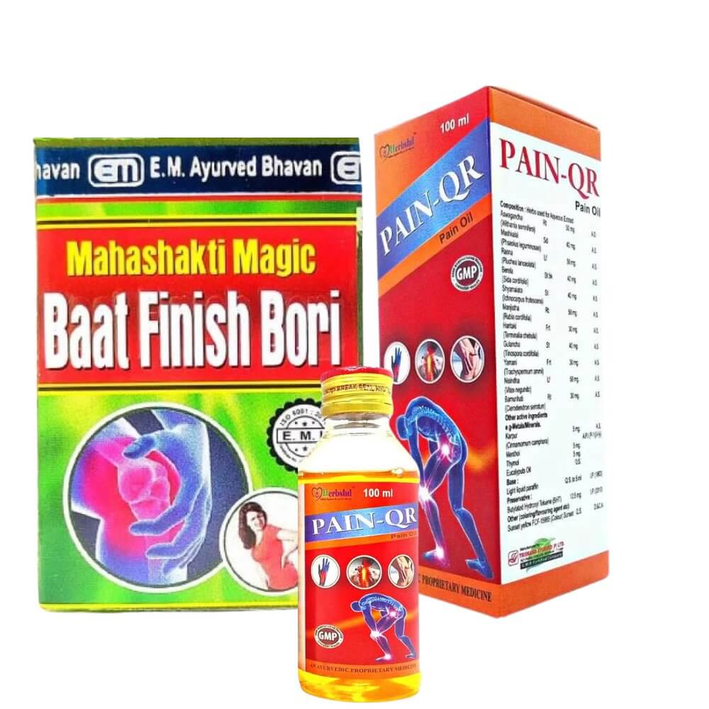 Arthritis Pain Cure Pain - QR Oil & Mahashakti Magic Baat Finish Bori(Combo Pack) - HEALTH AIM PHARMACY