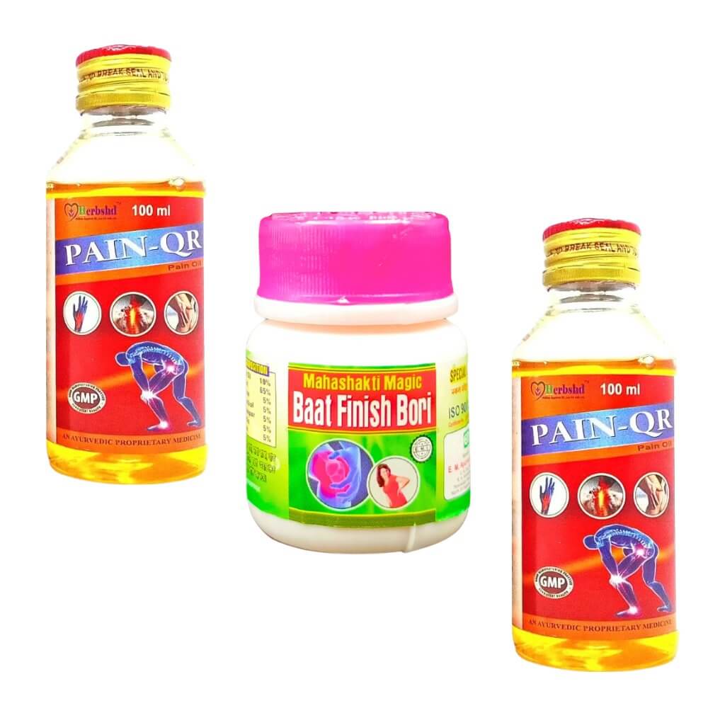Arthritis Pain Cure Pain - QR Oil & Mahashakti Magic Baat Finish Bori(Combo Pack) - HEALTH AIM PHARMACY