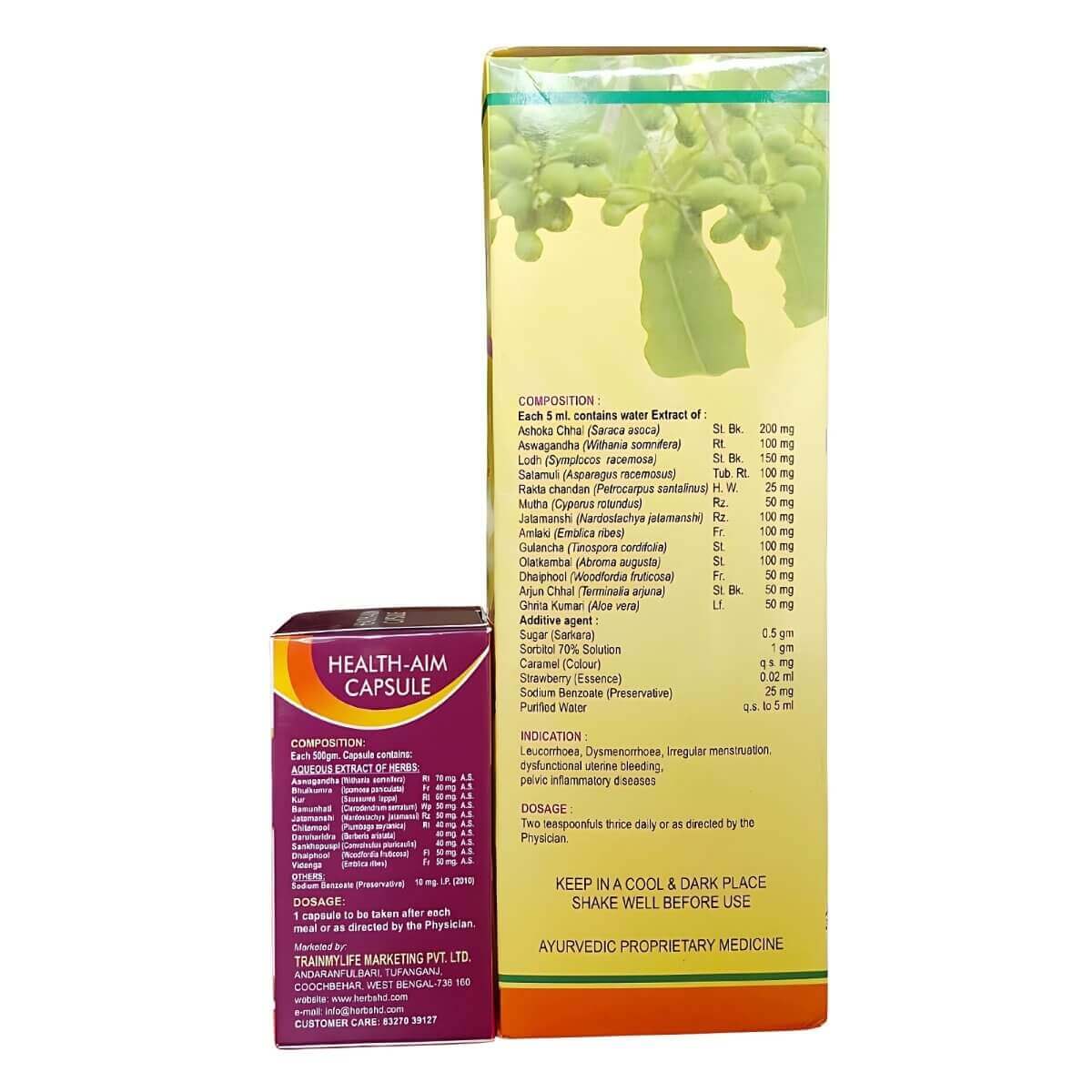 Ashoka Plus Syrup & Health - Aim Capsule&Increases immunity - HEALTH AIM PHARMACY