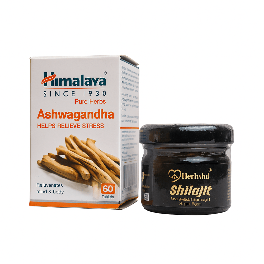 Ashwagandha & Shilajit Kit – Strength, Stress & Stamina - HEALTH AIM PHARMACY