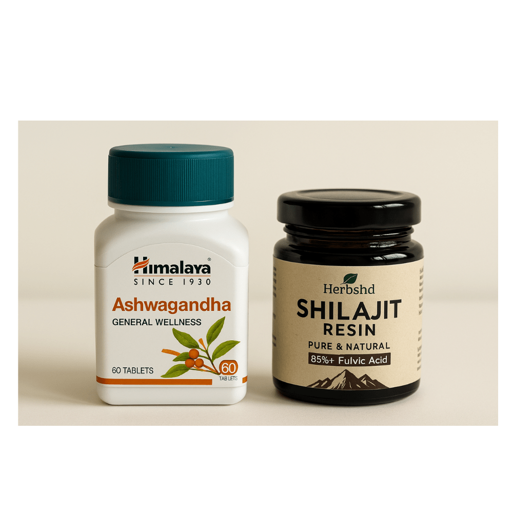 Ashwagandha & Shilajit Kit – Strength, Stress & Stamina - HEALTH AIM PHARMACY