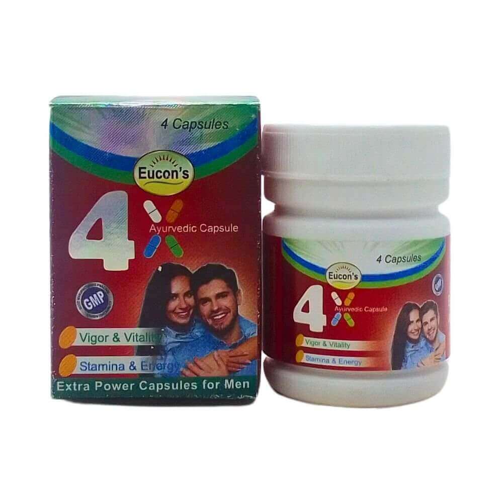 Ayurvedic 4x Capsule For Vitality Help increase energy and stamina (PACK OF 4) - HEALTH AIM PHARMACY