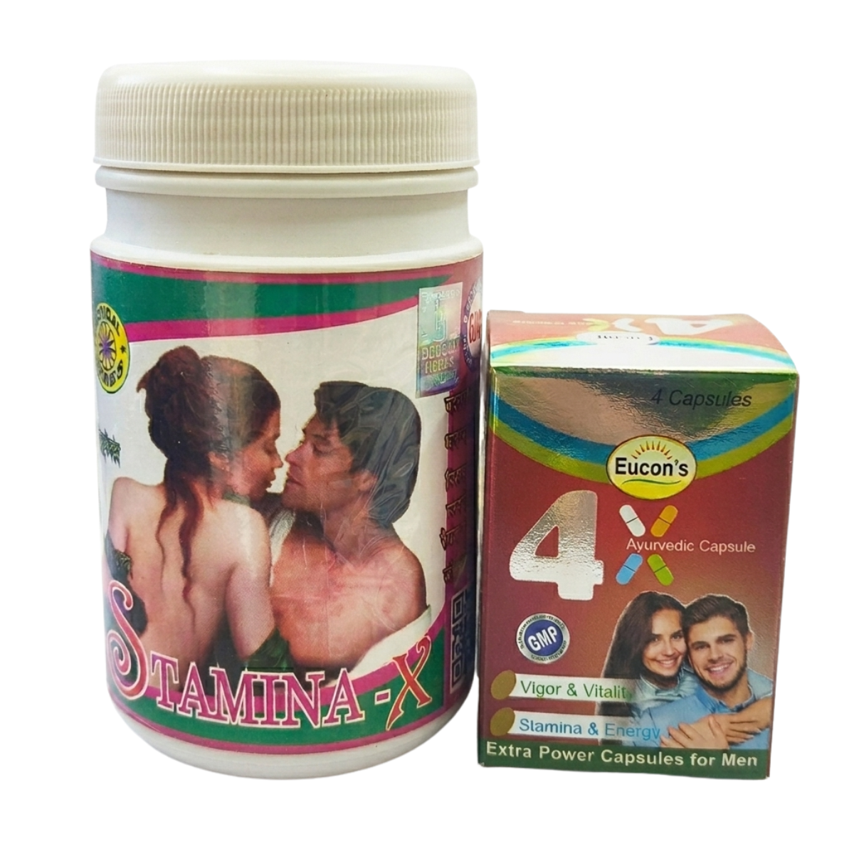 Ayurvedic 4X Capsule Pack of 3 & Stamina - X Powder Combo | 100gm + 4Caps | Combo Pack - HEALTH AIM PHARMACY