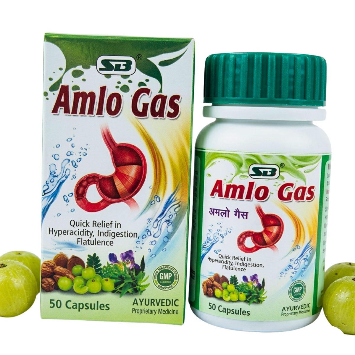 Ayurvedic Amlo Gas Capsule For Quick Relief Indigestion | 50Caps | Pack Of 2 - HEALTH AIM PHARMACY