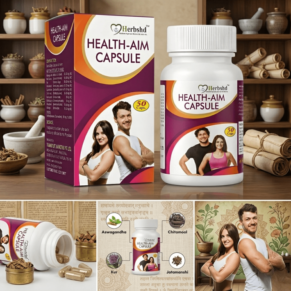 Ayurvedic Angur Salsa Tonic & Health Aim Capsule | 400Ml + 50Caps | Combo Pack of 2 - HEALTH AIM PHARMACY
