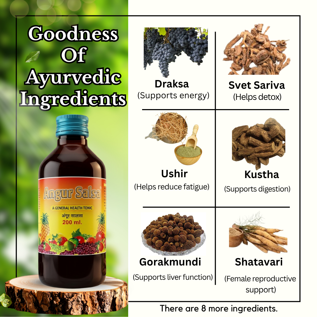 Ayurvedic Angur Salsa Tonic & Health Aim Capsule | 400Ml + 50Caps | Combo Pack of 2 - HEALTH AIM PHARMACY