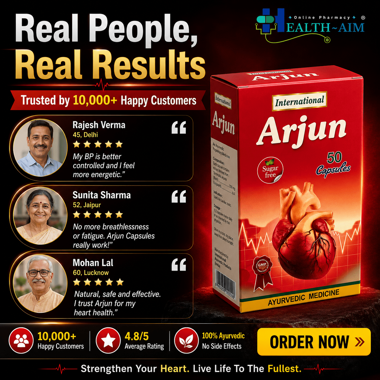 Ayurvedic Arjun Capsule | Cardiac Care | 50 CAPSULE - HEALTH AIM PHARMACY