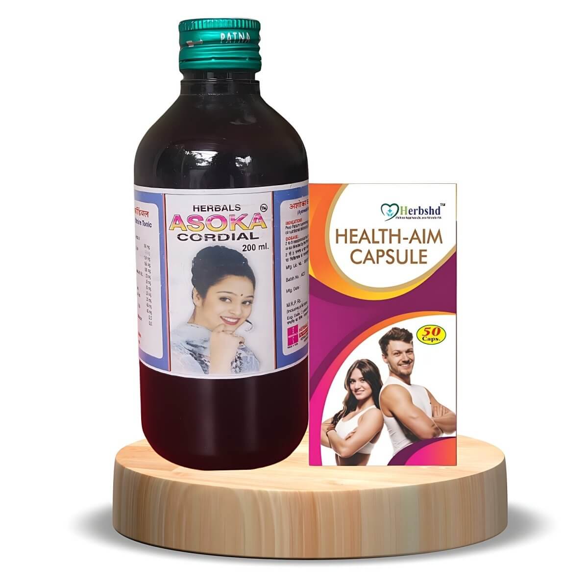 Ayurvedic Ashoka Cordial (Pack Of 2) & Health Aim Capsule - HEALTH AIM PHARMACY