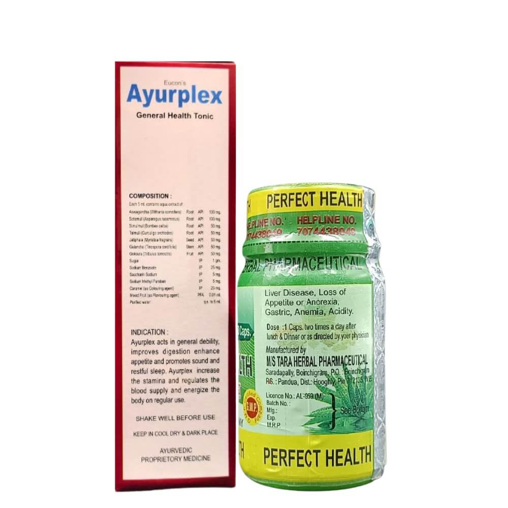 Ayurvedic Ayurplex Tonic & Perfect Health Capsule (combo pack) - HEALTH AIM PHARMACY