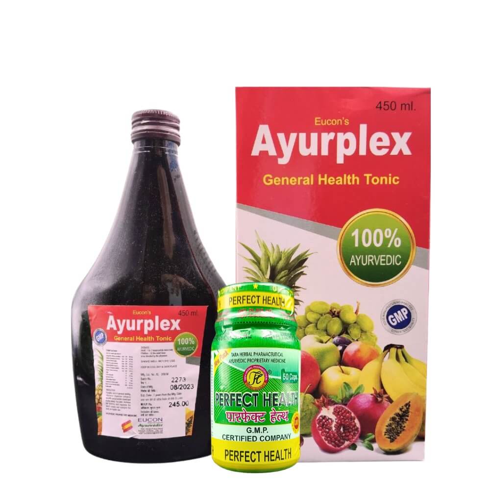 Ayurvedic Ayurplex Tonic & Perfect Health Capsule (combo pack) - HEALTH AIM PHARMACY