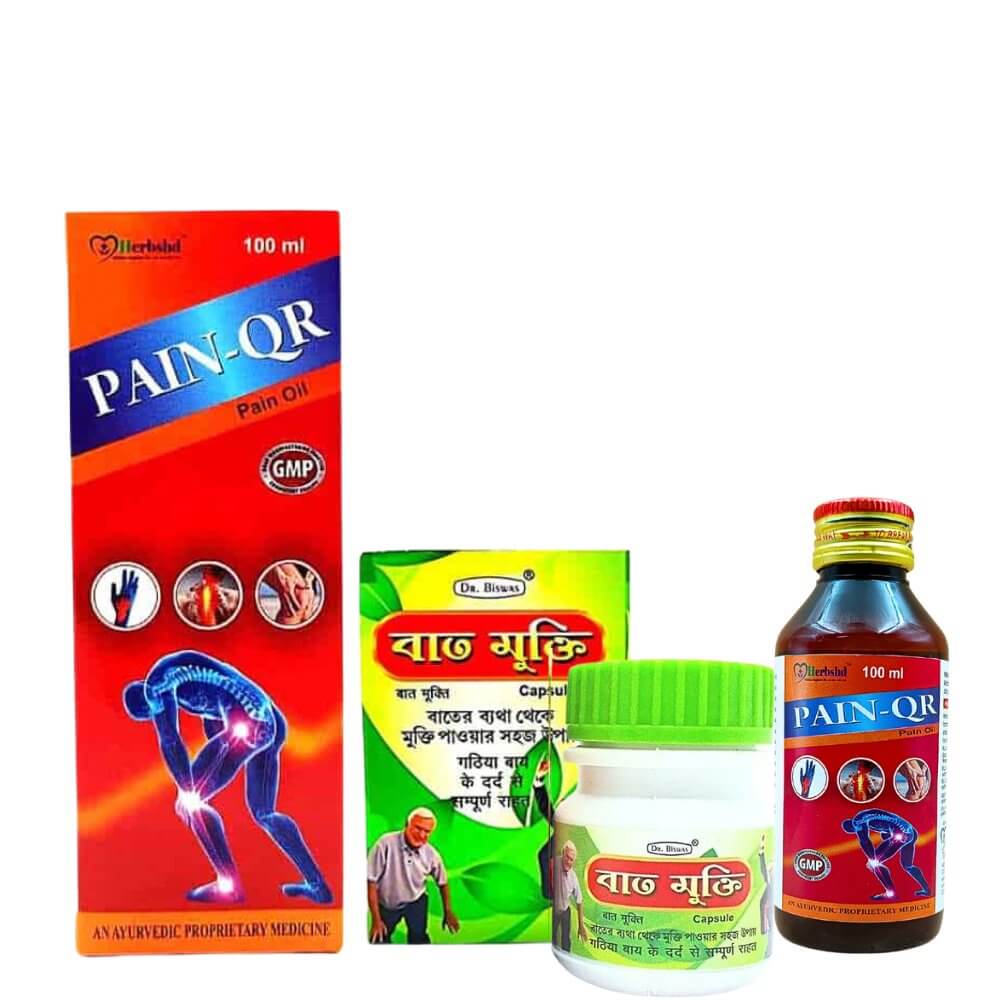 Ayurvedic Bat Mukti 30 Capsule And Pain - QR Oil 100ml - HEALTH AIM PHARMACY
