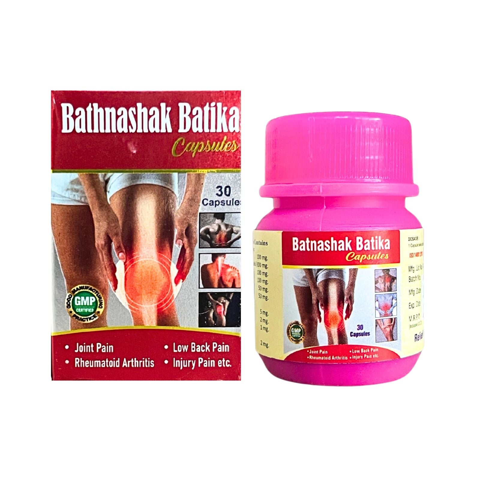 Ayurvedic Batnashak Batika Capsule & Pain-QR Pain Oil | 30 Cap + 100ml | Combo Pack - HEALTH AIM PHARMACY