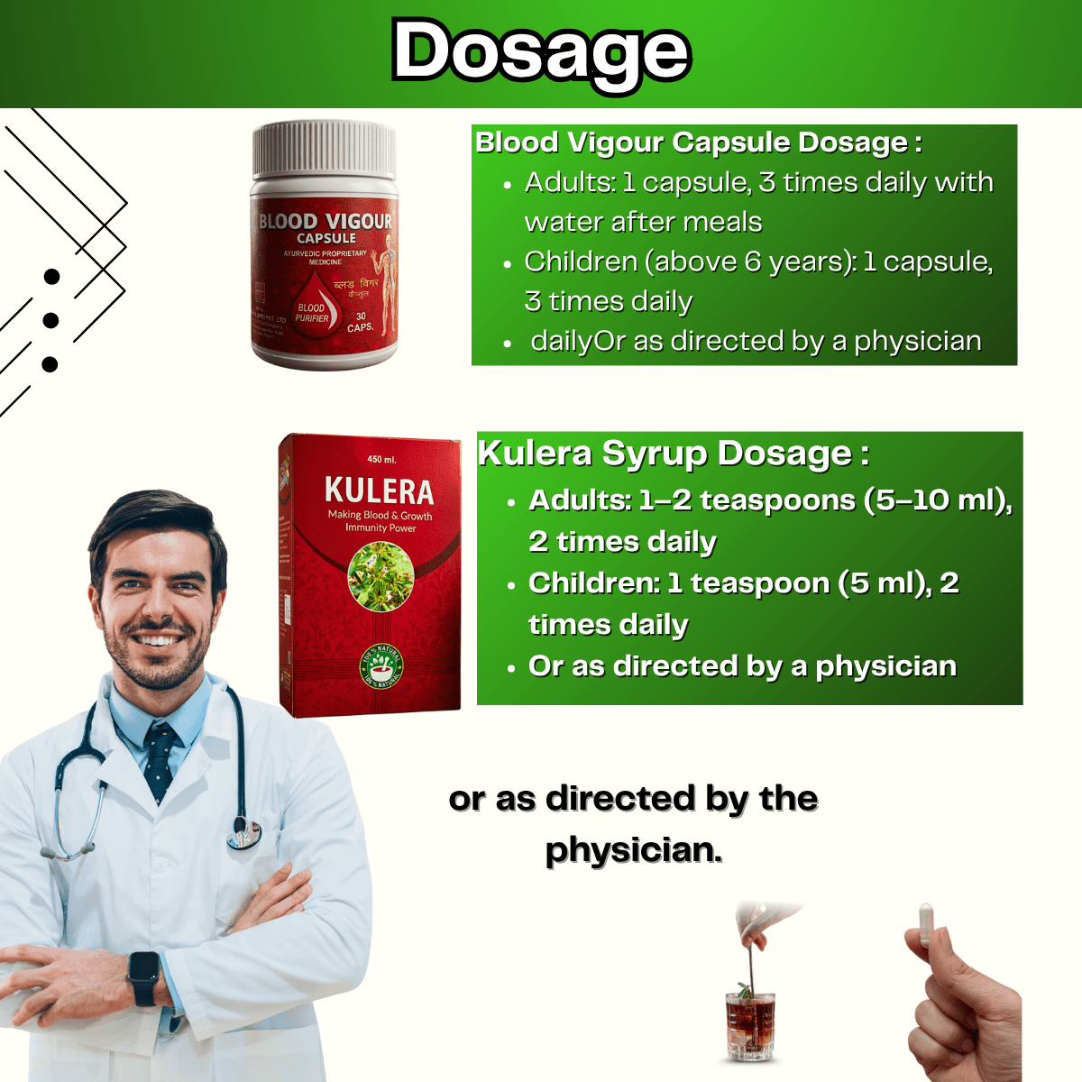Ayurvedic Blood Vigour Capsule + SkinRog Capsule & Kulera Syrup Combo | 30Caps + 30Caps + 450ml |Combo Pack - HEALTH AIM PHARMACY