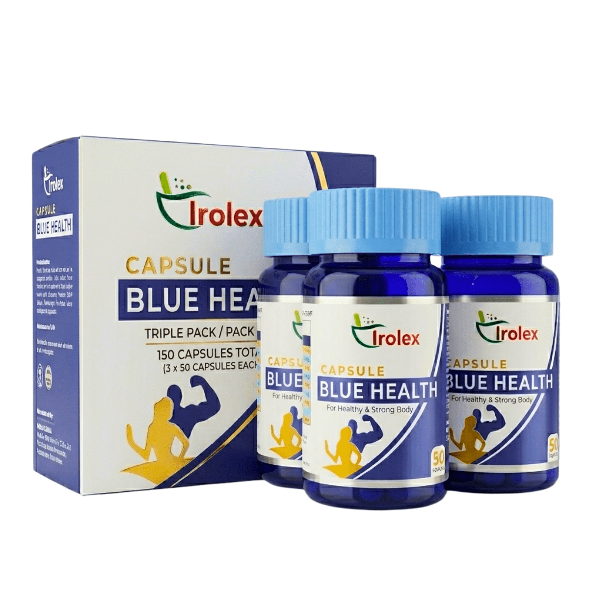 Ayurvedic Blue Health Capsule For Healthy & Strong Body | 50Caps | PACK OF 3 - HEALTH AIM PHARMACY