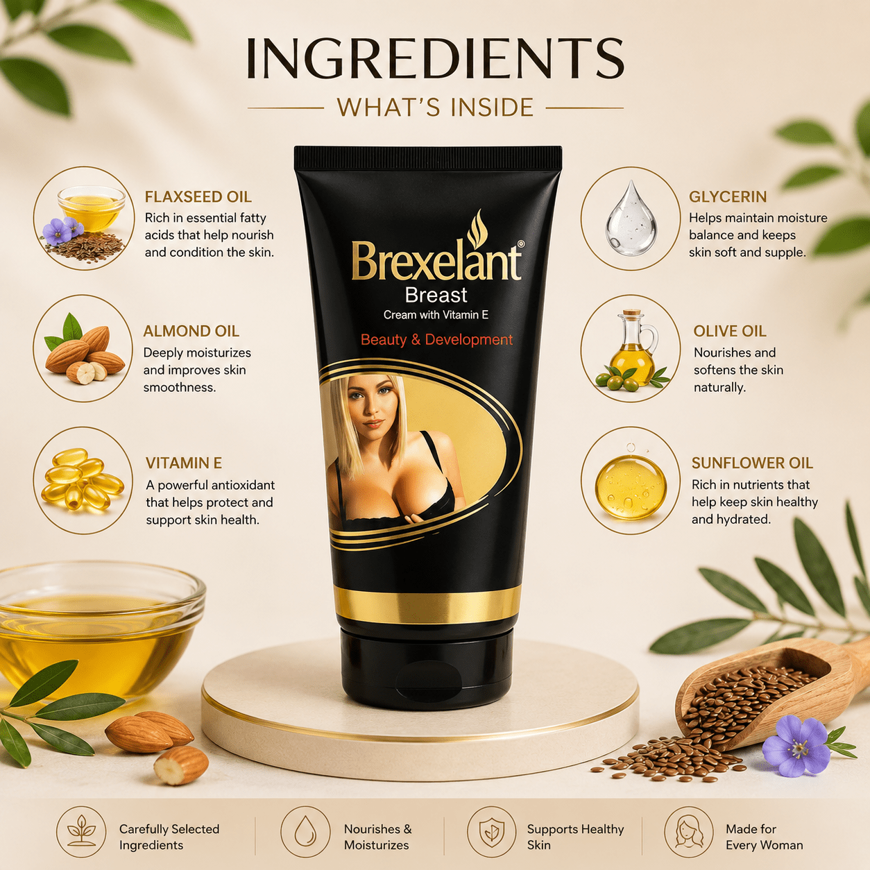 Ayurvedic Brexelant Breast Cream With Vitamin - E - HEALTH AIM PHARMACY
