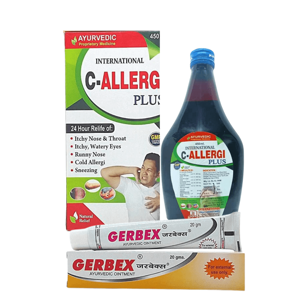 Ayurvedic C - Allergi Plus Syrup & Garbex Ointment (Combo ) - HEALTH AIM PHARMACY