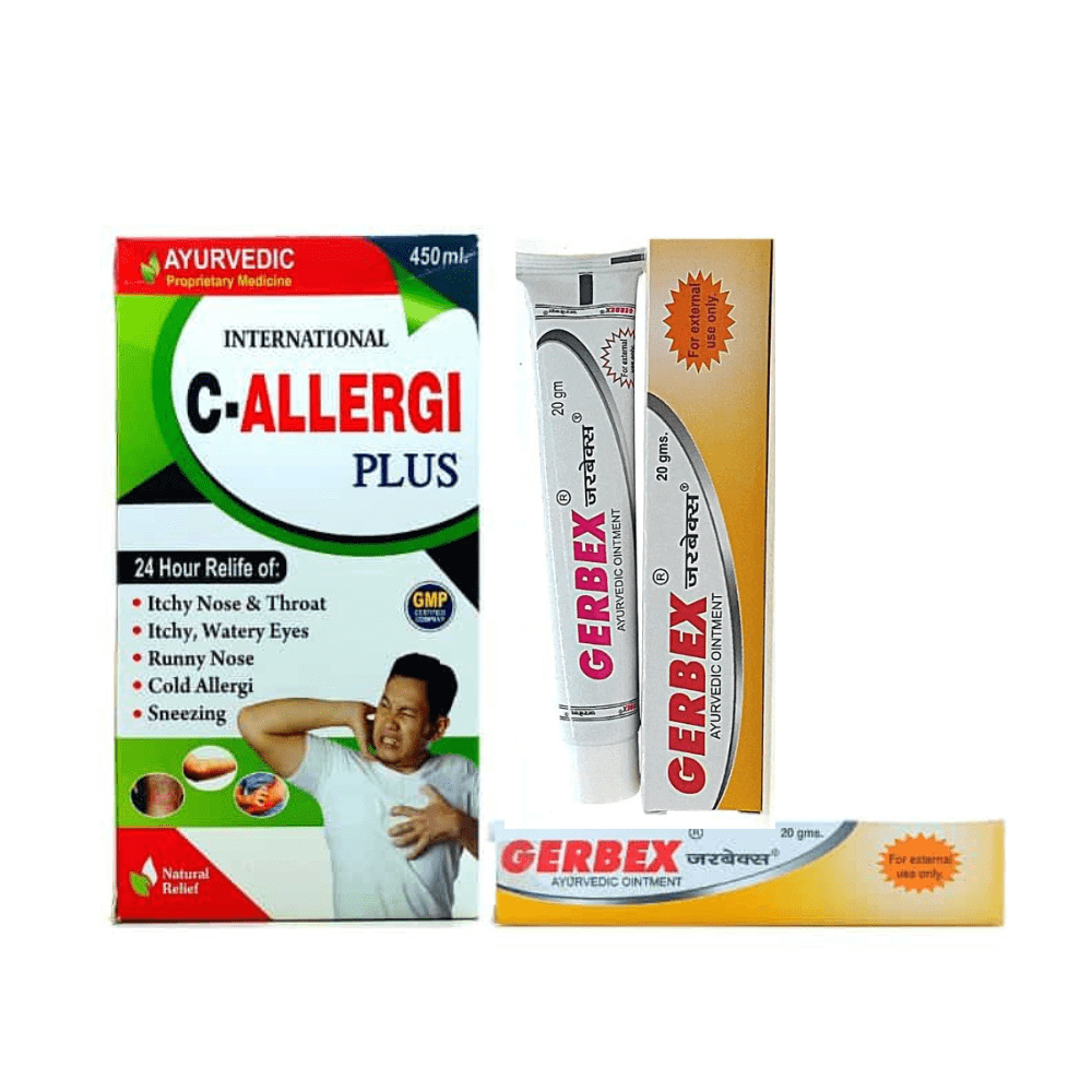Ayurvedic C - Allergi Plus Syrup & Garbex Ointment (Combo ) - HEALTH AIM PHARMACY