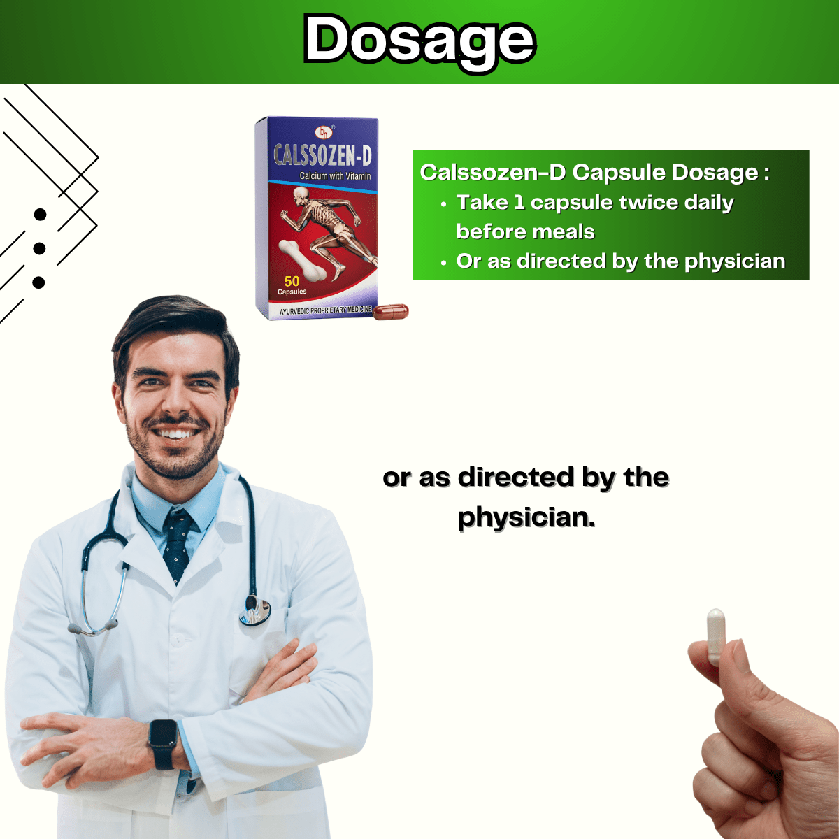 Ayurvedic Calssozen - D Capsule – Herbal Calcium Supplement for Bone & Teeth Support - HEALTH AIM PHARMACY
