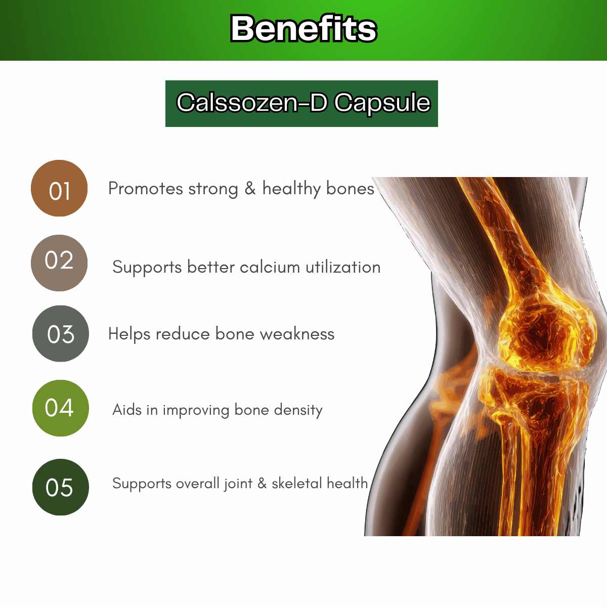 Ayurvedic Calssozen - D Capsule – Herbal Calcium Supplement for Bone & Teeth Support - HEALTH AIM PHARMACY