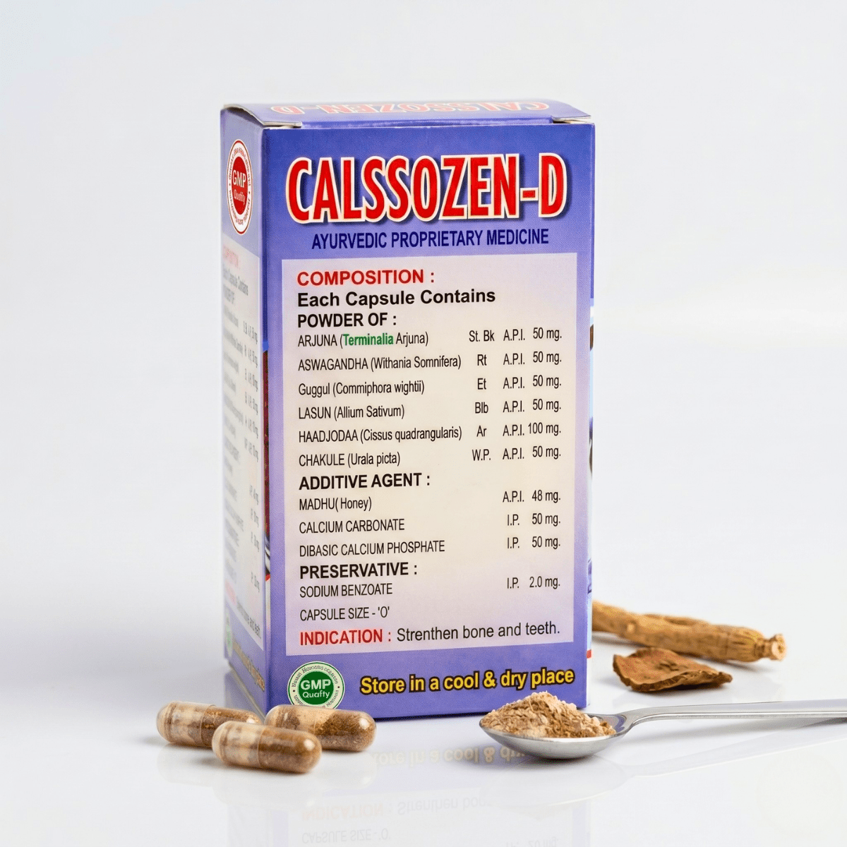 Ayurvedic Calssozen - D Capsule – Herbal Calcium Supplement for Bone & Teeth Support - HEALTH AIM PHARMACY