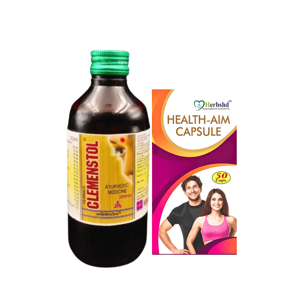Ayurvedic Clemenstol Syrup 200ml &amp; health aim cap ( combo ) - HEALTH AIM PHARMACY
