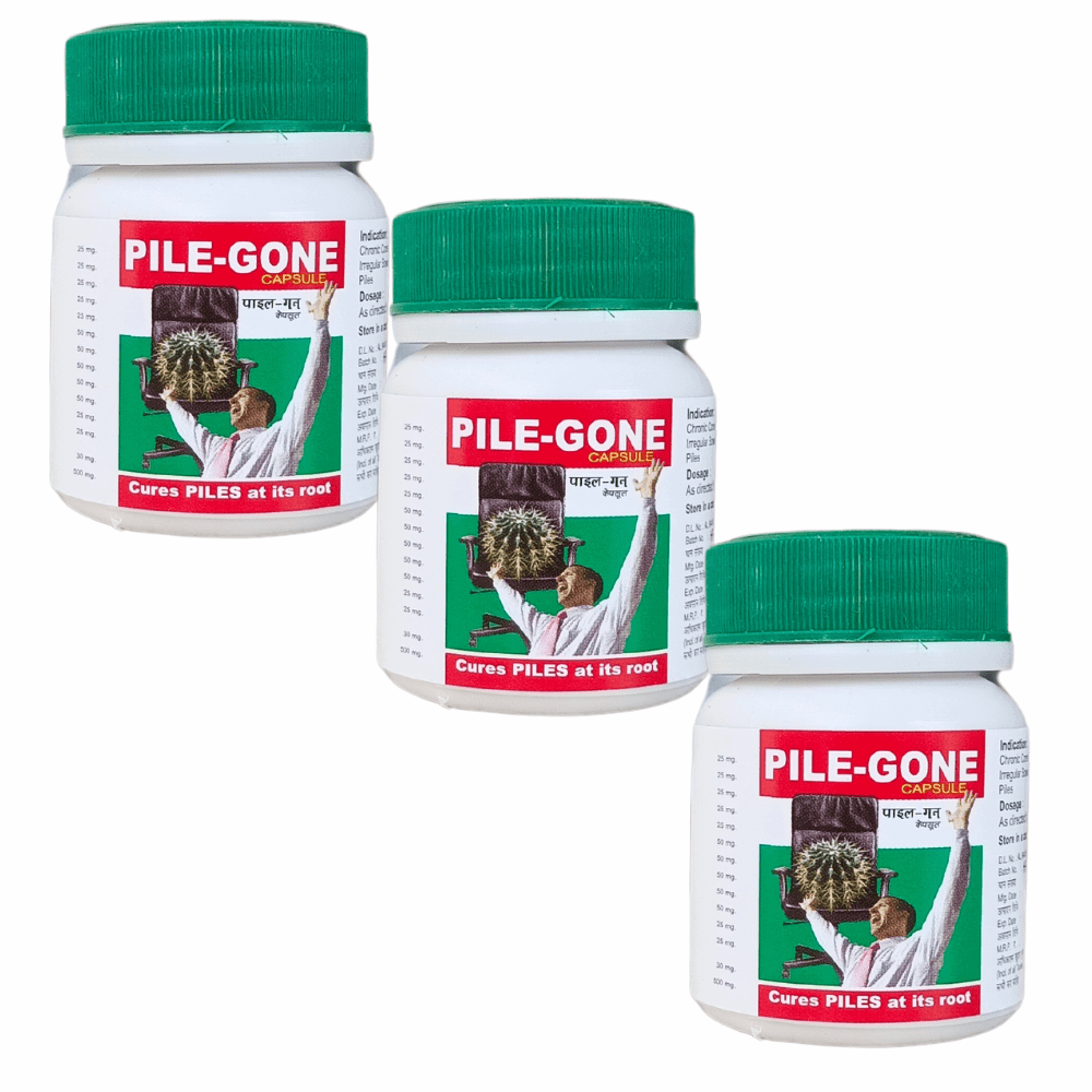 Ayurvedic Cure Hemorrhoids Pile - Gone Capsule (Pack Of 3) - HEALTH AIM PHARMACY
