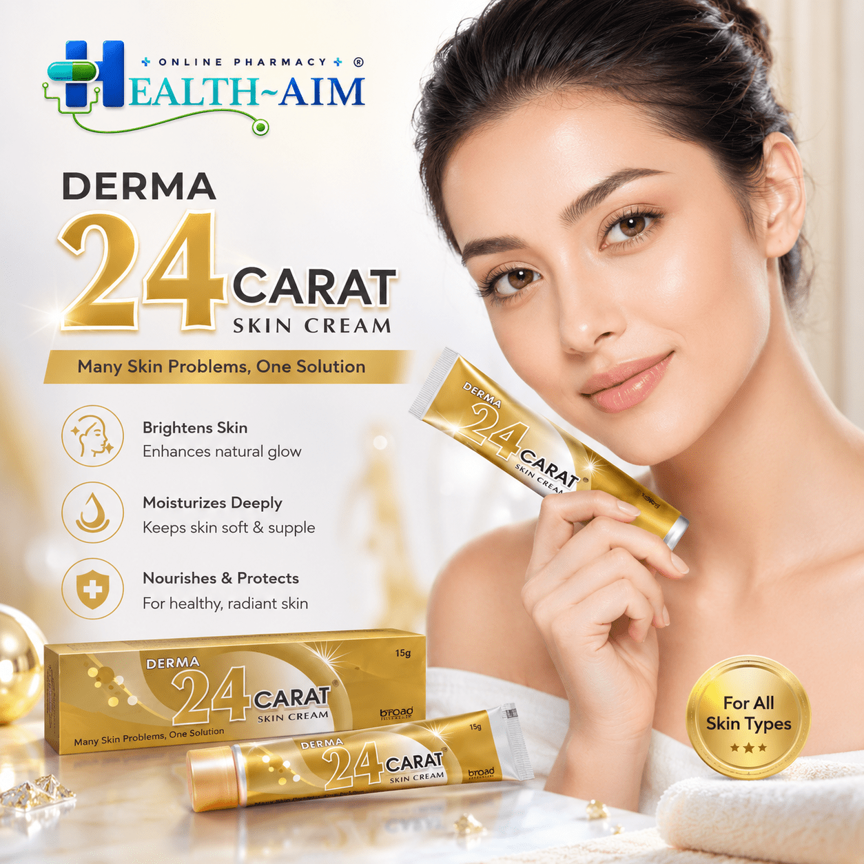 Ayurvedic Derma 24 Carat Skin Cream (Pack of 4) - HEALTH AIM PHARMACY