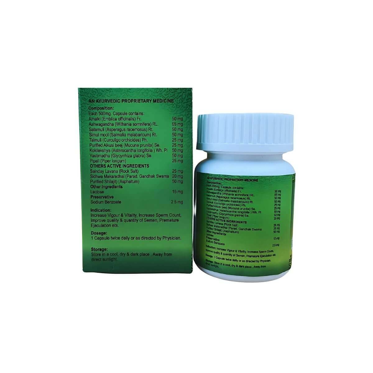 Ayurvedic Dhatu Paushtik Capsule for Enhance Vitality (Pack Of 2) - HEALTH AIM PHARMACY