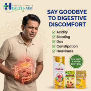 Ayurvedic Digestive Wellness Combo Pack | Gas, Bloating & Constipation Support | Gasaram Capsules + Softovac - SF Powder + Mahashakti Salsa Syrup - HEALTH AIM PHARMACY