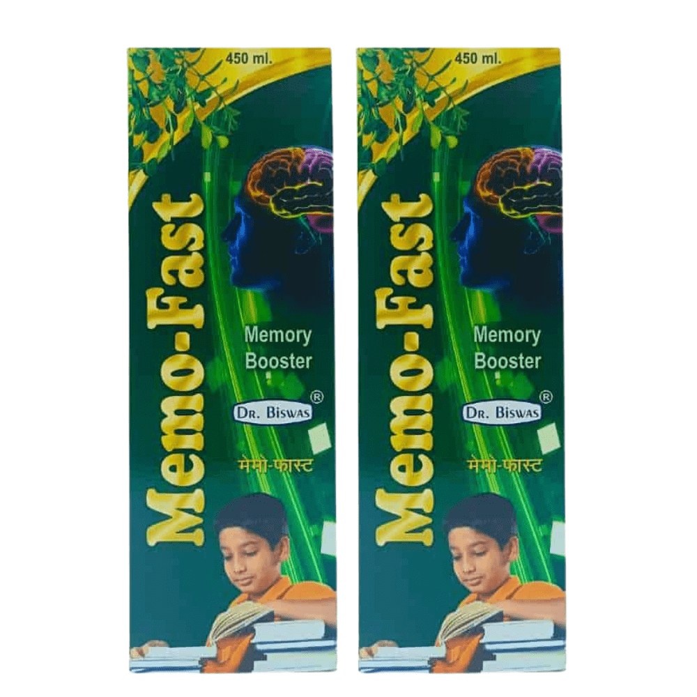 Ayurvedic Dr. Biswas Memo - fast Memory Booster Syrup 450ml (pack of 2) - HEALTH AIM PHARMACY