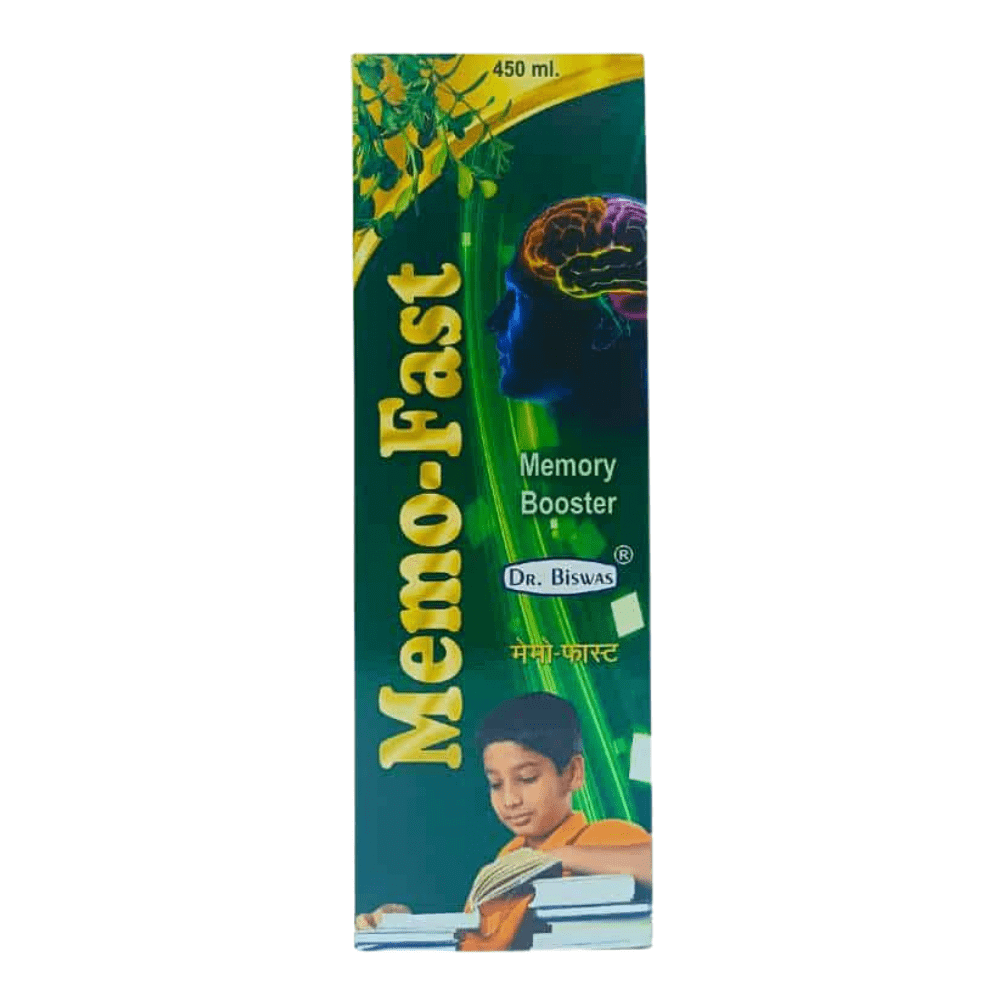 Ayurvedic Dr. Biswas Memo - fast Memory Booster Syrup 450ml (pack of 2) - HEALTH AIM PHARMACY