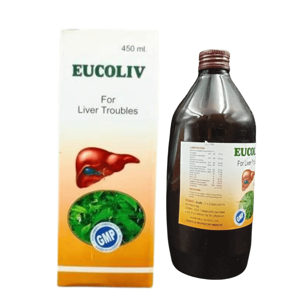 Ayurvedic Eucoliv liver Syrup 450ml. ( pack of 3 ) - HEALTH AIM PHARMACY
