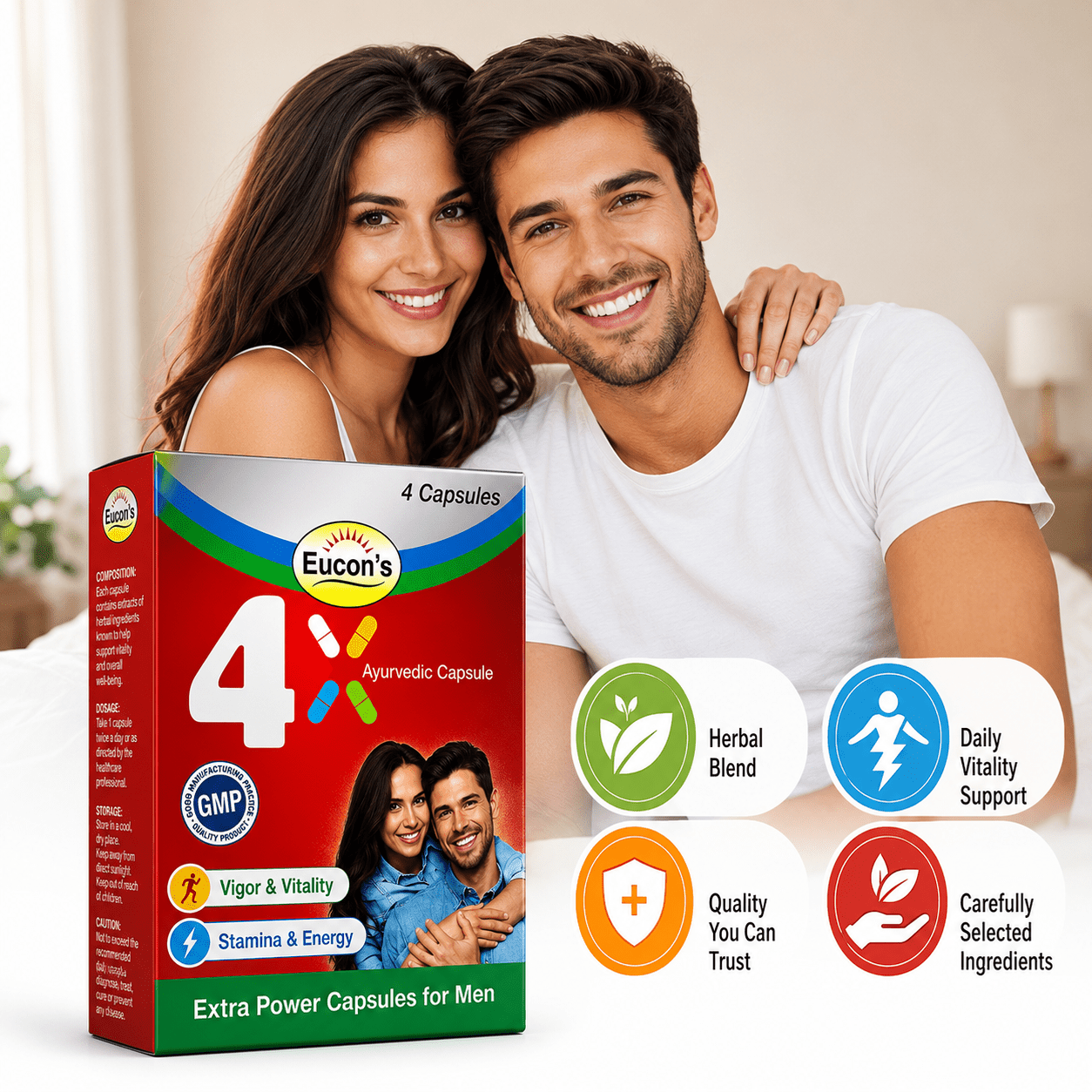 Ayurvedic Eucon's 4x Capsule (Pack Of 6) - HEALTH AIM PHARMACY