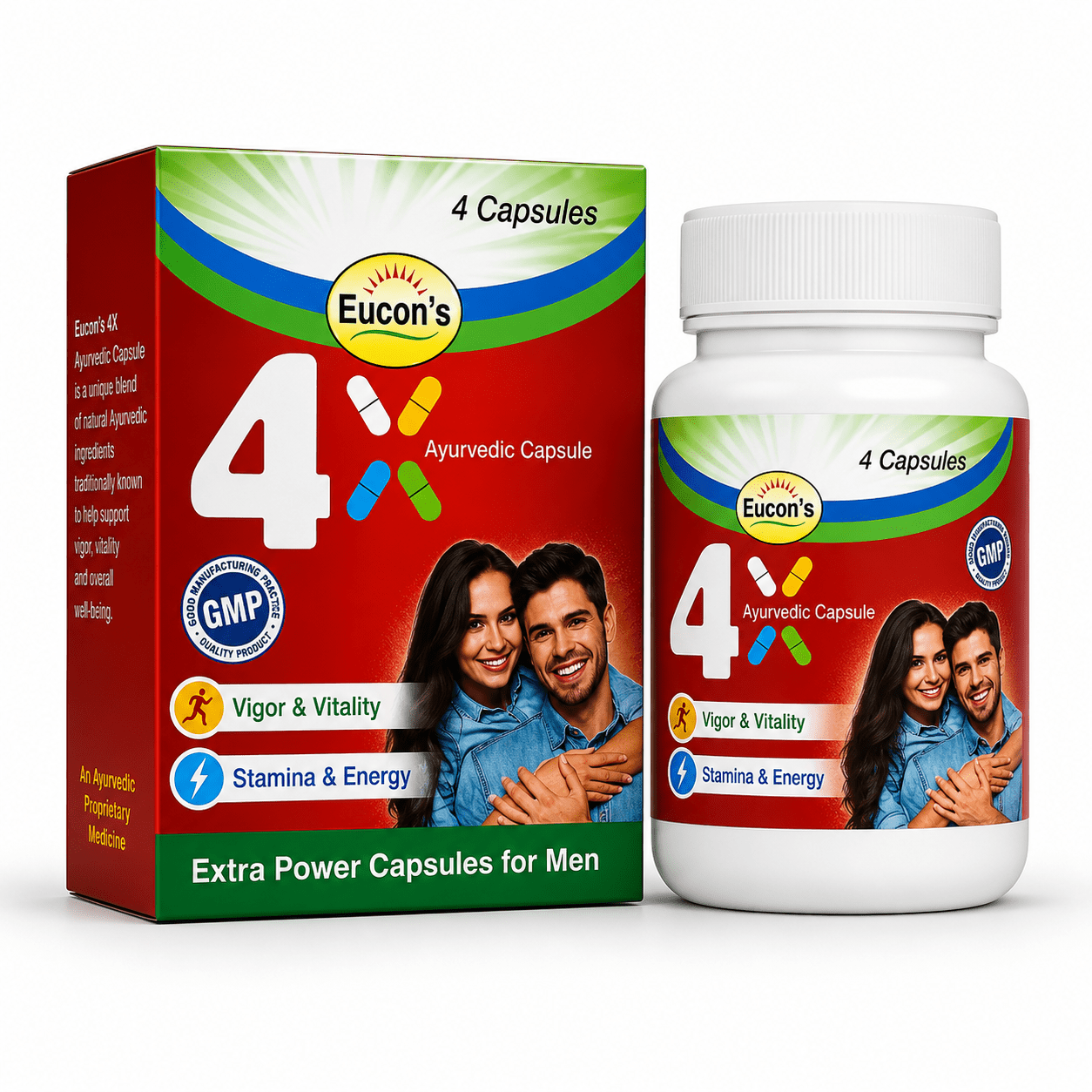 Ayurvedic Eucon's 4x Capsule (Pack Of 6) - HEALTH AIM PHARMACY